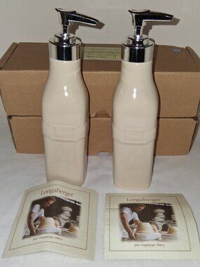 LONGABERGER Woven Traditions Pump Dispenser Ivory 3186290 (2) NEW in Box